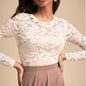 BHLDN Tilda long-sleeved lace top, size M